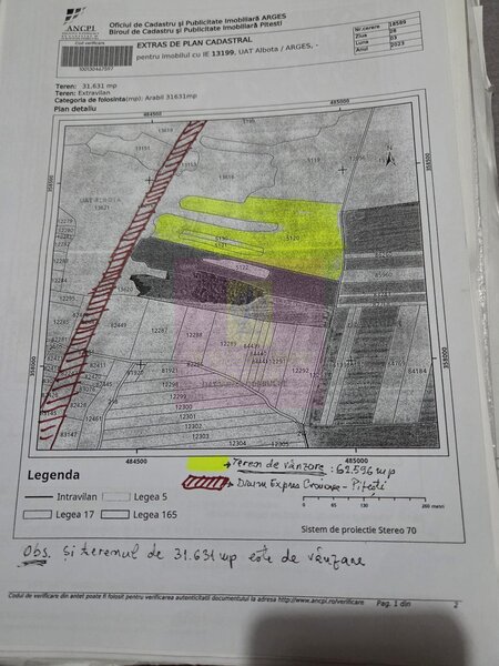 Teren 6,26 ha langa DEx12 Pitesti